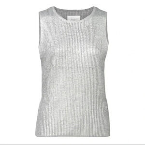 YAYA women silver top - cashmere mix fabric - xsmall